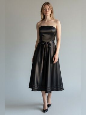 vintage 90’s CBK inspired Grace Kelly black strapless cocktail dress size 4